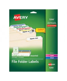 PERMANENT TRUEBLOCK FILE FOLDER LABELS WITH SURE FEED TECHNOLOGY, 0.66 X 3.44, WHITE, 30/SHEET, 25 SHEETS/PACK