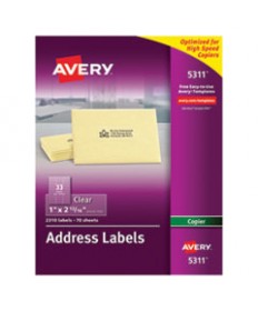 COPIER MAILING LABELS, COPIERS, 1 X 2.81, CLEAR, 33/SHEET, 70 SHEETS/PACK