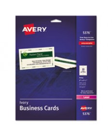 PRINTABLE MICROPERFORATED BUSINESS CARDS WITH SURE FEED TECHNOLOGY, LASER, 2 X 3.5, IVORY, UNCOATED, 250/PACK