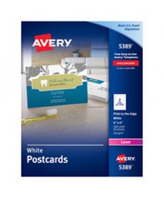 Postcards For Laser Printers, 4 X 6, Uncoated White, 2/sheet, 100/box