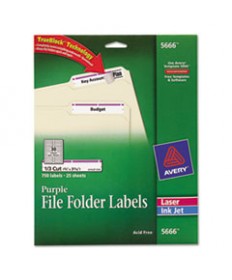 PERMANENT TRUEBLOCK FILE FOLDER LABELS WITH SURE FEED TECHNOLOGY, 0.66 X 3.44, WHITE, 30/SHEET, 25 SHEETS/PACK