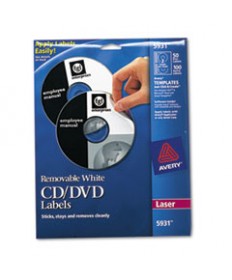 Laser Cd Labels, Matte White, 50/pack
