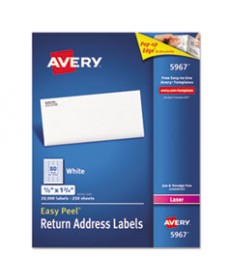 WHITE ADDRESS LABELS W/ SURE FEED TECHNOLOGY FOR LASER PRINTERS, LASER PRINTERS, 0.5 X 1.75, WHITE, 80/SHEET, 250 SHEETS/BOX