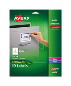 REMOVABLE MULTI-USE LABELS, INKJET/LASER PRINTERS, 3.33 X 4, WHITE, 6/SHEET, 25 SHEETS/PACK