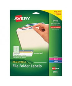 REMOVABLE FILE FOLDER LABELS WITH SURE FEED TECHNOLOGY, 0.66 X 3.44, WHITE, 30/SHEET, 25 SHEETS/PACK