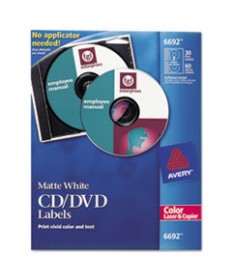 Laser Cd Labels, Matte White, 30/pack