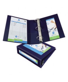 FRAMED VIEW HEAVY-DUTY BINDERS, 3 RINGS, 3" CAPACITY, 11 X 8.5, NAVY BLUE