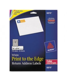VIBRANT LASER COLOR-PRINT LABELS W/ SURE FEED, 3/4 X 2 1/4, WHITE, 750/PK