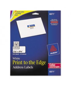 VIBRANT LASER COLOR-PRINT LABELS W/ SURE FEED, 1 1/4 X 2 3/8, WHITE, 450/PACK