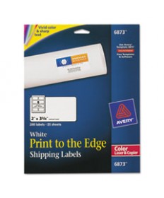VIBRANT LASER COLOR-PRINT LABELS W/ SURE FEED, 2 X 3 3/4, WHITE, 200/PK