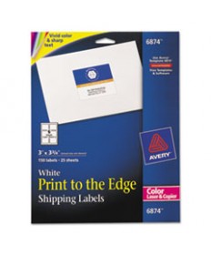 VIBRANT LASER COLOR-PRINT LABELS W/ SURE FEED, 3 X 3 3/4, WHITE, 150/PK