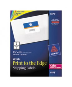 VIBRANT LASER COLOR-PRINT LABELS W/ SURE FEED, 3 3/4 X 4 3/4, WHITE, 100/PK