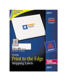 VIBRANT LASER COLOR-PRINT LABELS W/ SURE FEED, 1 1/4 X 3 3/4, WHITE, 300/PACK