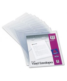 Top-Load Clear Vinyl Envelopes W/thumb Notch, 9 X 12"