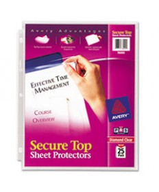 Secure Top Sheet Protectors, Super Heavy Gauge, Letter, Diamond Clear, 25/pack