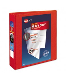 HEAVY-DUTY VIEW BINDER WITH DURAHINGE AND ONE TOUCH EZD RINGS, 3 RINGS, 2" CAPACITY, 11 X 8.5, RED