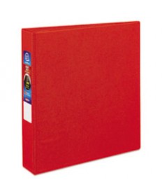 HEAVY-DUTY NON-VIEW BINDER WITH DURAHINGE AND LOCKING ONE TOUCH EZD RINGS, 3 RINGS, 4" CAPACITY, 11 X 8.5, RED
