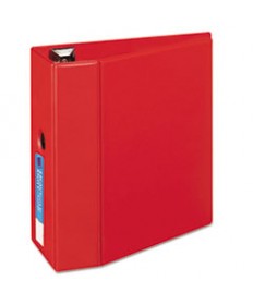 HEAVY-DUTY NON-VIEW BINDER WITH DURAHINGE AND ONE TOUCH EZD RINGS, 3 RINGS, 1.5" CAPACITY, 11 X 8.5, RED