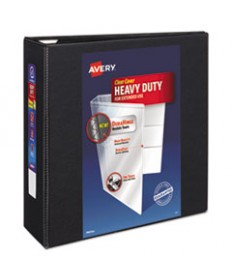 HEAVY-DUTY VIEW BINDER WITH DURAHINGE AND LOCKING ONE TOUCH EZD RINGS, 3 RINGS, 4" CAPACITY, 11 X 8.5, BLACK