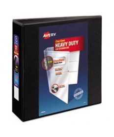 HEAVY-DUTY VIEW BINDER WITH DURAHINGE AND LOCKING ONE TOUCH EZD RINGS, 3 RINGS, 3" CAPACITY, 11 X 8.5, BLACK