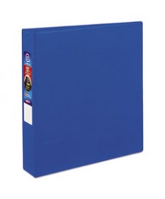 HEAVY-DUTY NON-VIEW BINDER WITH DURAHINGE AND LOCKING ONE TOUCH EZD RINGS, 3 RINGS, 4" CAPACITY, 11 X 8.5, BLUE