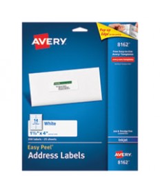 EASY PEEL WHITE ADDRESS LABELS W/ SURE FEED TECHNOLOGY, INKJET PRINTERS, 1.33 X 4, WHITE, 14/SHEET, 25 SHEETS/PACK