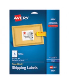 SHIPPING LABELS W/ TRUEBLOCK TECHNOLOGY, INKJET PRINTERS, 3.33 X 4, WHITE, 6/SHEET, 25 SHEETS/PACK