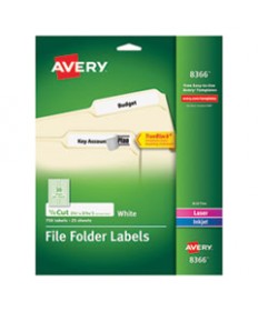 PERMANENT TRUEBLOCK FILE FOLDER LABELS WITH SURE FEED TECHNOLOGY, 0.66 X 3.44, WHITE, 30/SHEET, 25 SHEETS/PACK