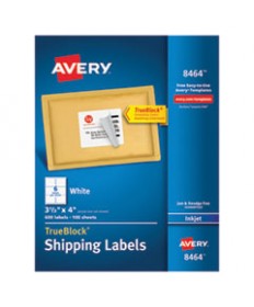 SHIPPING LABELS W/ TRUEBLOCK TECHNOLOGY, INKJET PRINTERS, 3.33 X 4, WHITE, 6/SHEET, 100 SHEETS/BOX