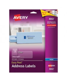 MATTE CLEAR EASY PEEL MAILING LABELS W/ SURE FEED TECHNOLOGY, INKJET PRINTERS, 1.33 X 4, CLEAR, 14/SHEET, 25 SHEETS/PACK