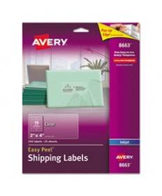 MATTE CLEAR EASY PEEL MAILING LABELS W/ SURE FEED TECHNOLOGY, INKJET PRINTERS, 2 X 4, CLEAR, 10/SHEET, 25 SHEETS/PACK