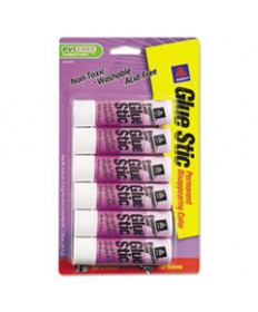 PERMANENT GLUE STIC VALUE PACK, 0.26 OZ, APPLIES PURPLE, DRIES CLEAR, 6/PACK