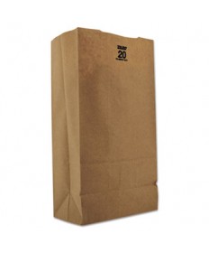 GROCERY PAPER BAGS, 57 LBS CAPACITY, #20, 8.25"W X 5.94"D X 16.13"H, KRAFT, 500 BAGS