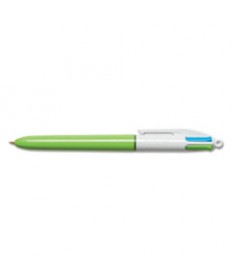RETRACTABLE BALLPOINT PEN, 1 MM, LIME/PINK/PURPLE/TURQ INK, LIME BARREL, 2/PACK