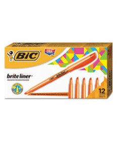 Brite Liner Highlighter, Chisel Tip, Fluorescent Orange, Dozen