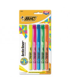 Brite Liner Highlighter, Chisel Tip, Assorted Colors, 5/set