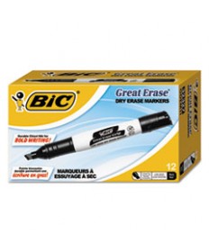 INTENSITY LOW ODOR DRY ERASE MARKER, BROAD CHISEL TIP, BLACK, DOZEN