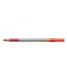 ROUND STIC GRIP XTRA COMFORT STICK BALLPOINT PEN, 1.2MM, RED INK, GRAY BARREL, DOZEN