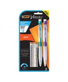 VELOCITY MAX PENCIL, 0.7 MM, HB (#2.5), BLACK LEAD, ASSORTED BARREL COLORS, 2/PACK