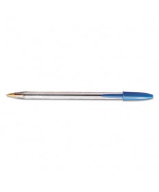 CRISTAL XTRA SMOOTH STICK BALLPOINT PEN VALUE PACK, 1MM, BLUE INK, CLEAR BARREL, 24/PACK