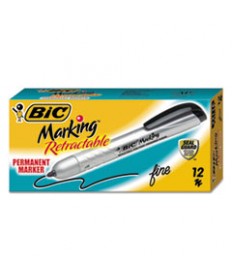 INTENSITY RETRACTABLE PERMANENT MARKER, FINE BULLET TIP, BLACK, DOZEN