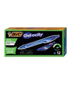 GEL-OCITY QUICK DRY RETRACTABLE GEL PEN, MEDIUM 0.7MM, BLUE INK/BARREL, DOZEN