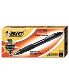 VELOCITY ATLANTIS BOLD RETRACTABLE BALLPOINT PEN, 1.6MM, BLACK INK, SMOKE BARREL, DOZEN