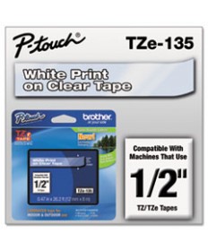 TZE STANDARD ADHESIVE LAMINATED LABELING TAPES, 0.47" X 26.2 FT, BLACK ON CLEAR, 2/PACK