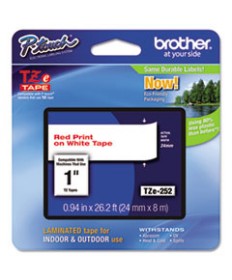 TZE STANDARD ADHESIVE LAMINATED LABELING TAPE, 0.94" X 26.2 FT, BLACK ON WHITE