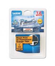 TZ STANDARD ADHESIVE LAMINATED LABELING TAPE, 0.7" X 16.4 FT, BLACK ON FLUORESCENT ORANGE