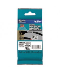 TZ INDUSTRIAL SERIES FABRIC IRON-ON TAPE, 0.47" X 9.8 FT, NAVY ON WHITE