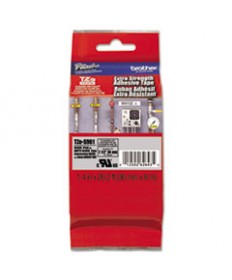 TZ EXTRA-STRENGTH ADHESIVE LAMINATED LABELING TAPE, 0.94" X 26.2 FT, BLACK ON MATTE SILVER