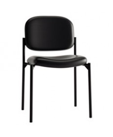 VL606 STACKING GUEST CHAIR WITHOUT ARMS, BLACK SEAT/BLACK BACK, BLACK BASE