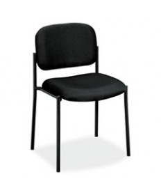 VL606 STACKING GUEST CHAIR WITHOUT ARMS, BLACK SEAT/BLACK BACK, BLACK BASE